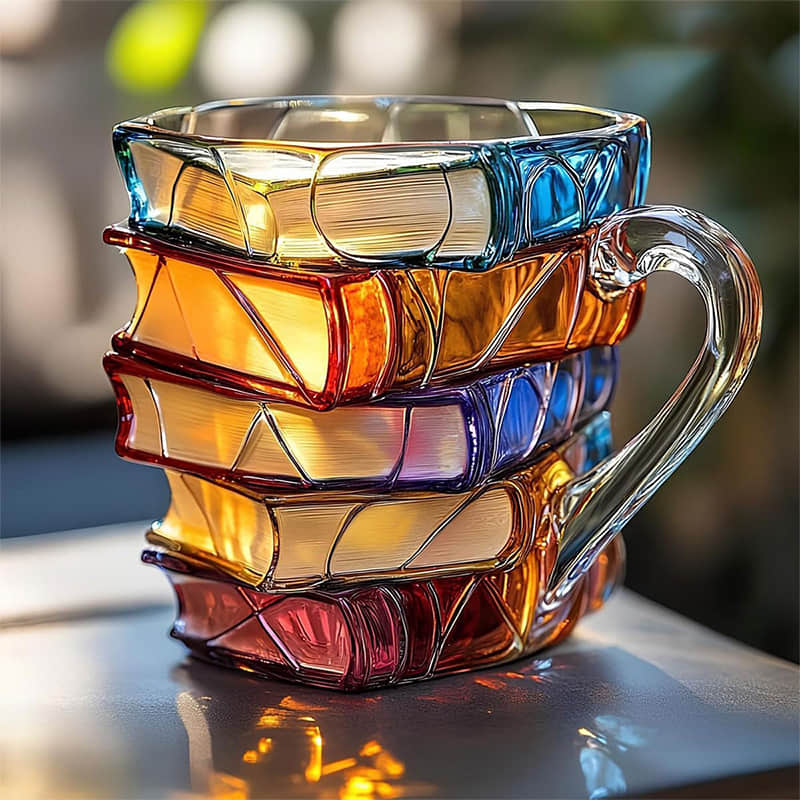Caneca Lucky 3D Artesanal Original para Amantes de Livros