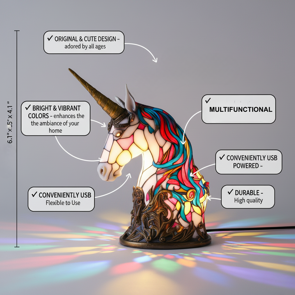 Luna – Lámpara de Unicornio Encantador