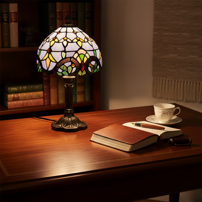 Lámpara de Mesa Vitral Retro